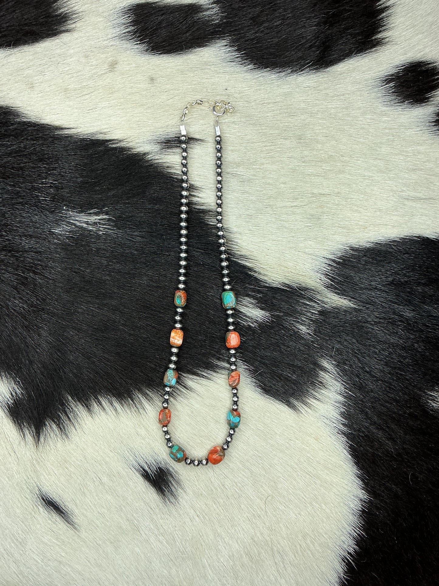 Spiny Turquoise Sterling Silver Necklace
