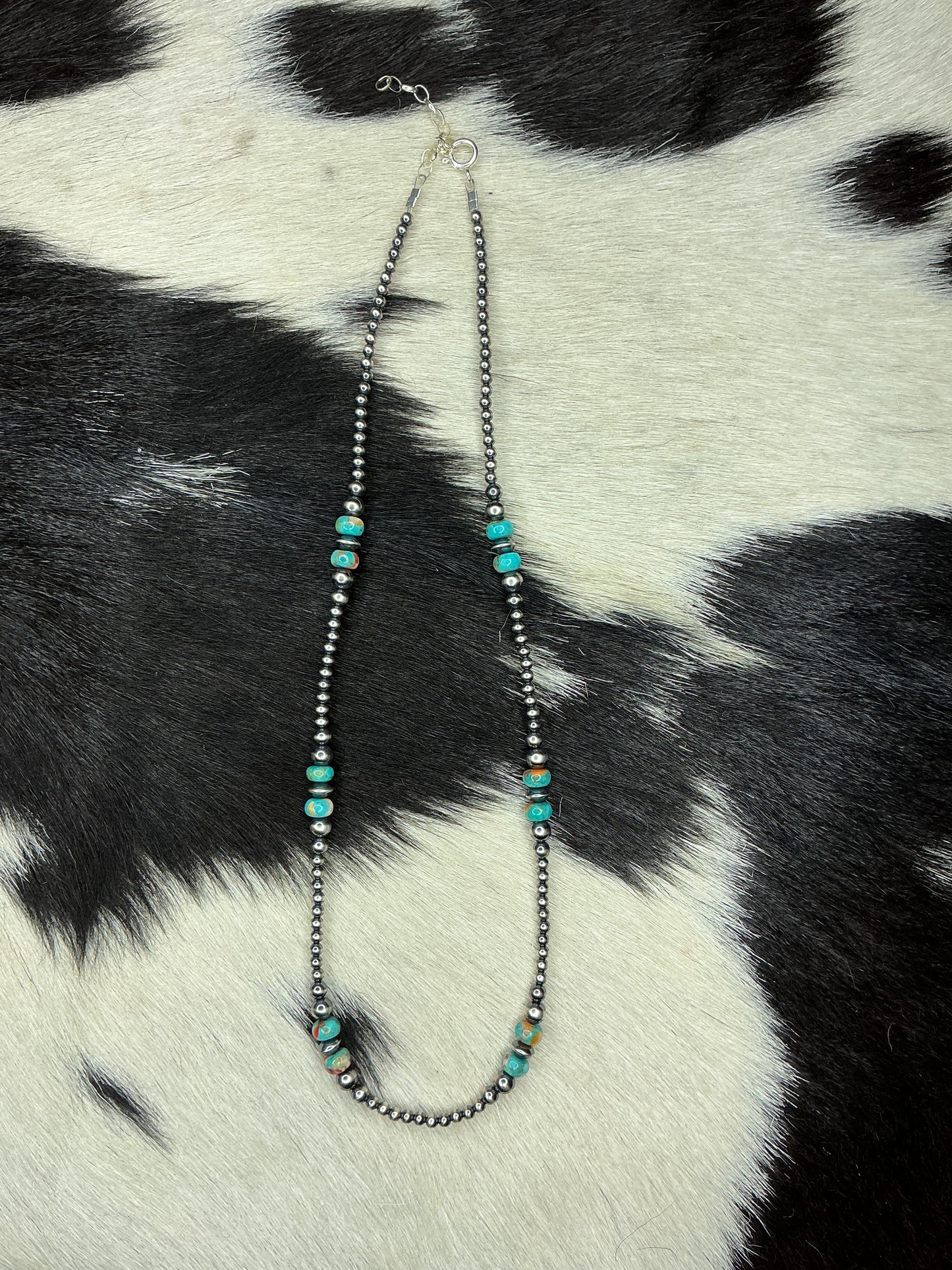 Spiny Turquoise Sterling Silver Necklace