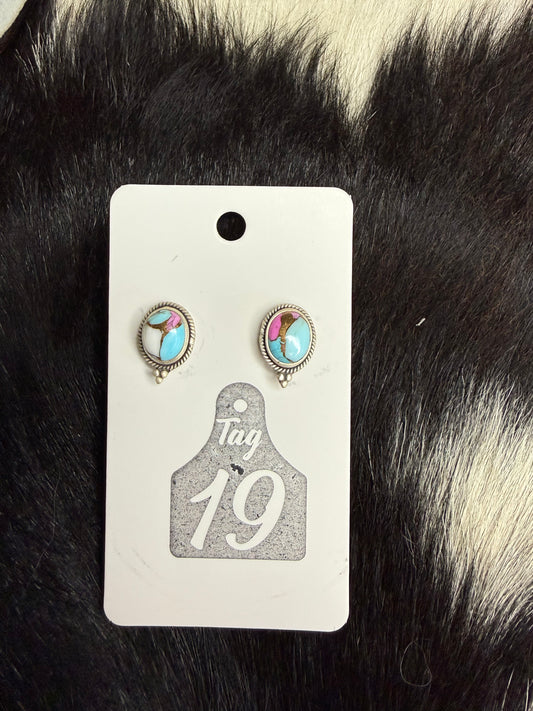 Cotton Candy Studs