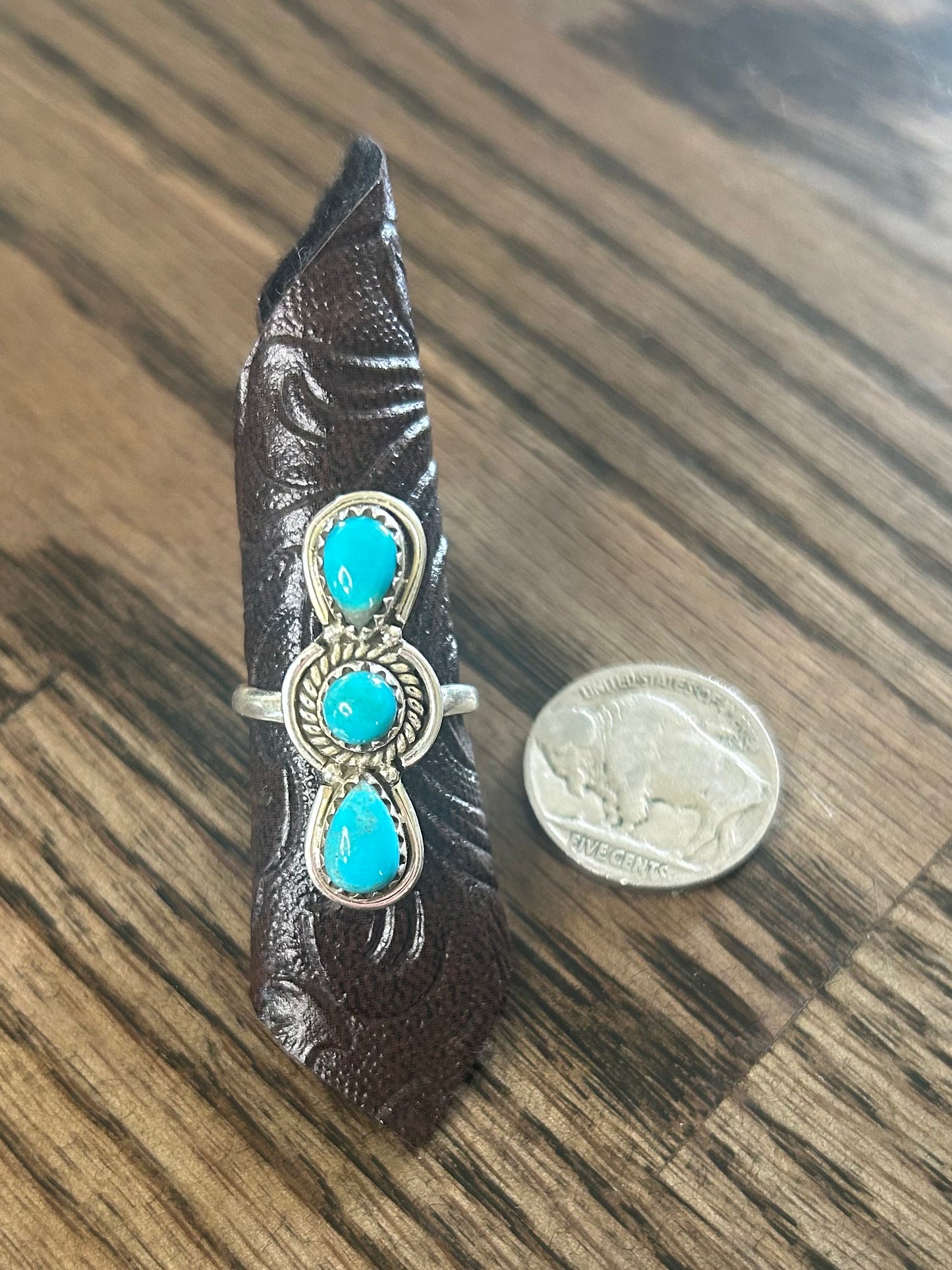 3 Stone Turquoise Ring