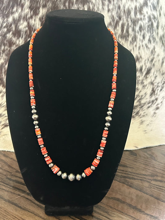 Red Spiny Graduated Necklace