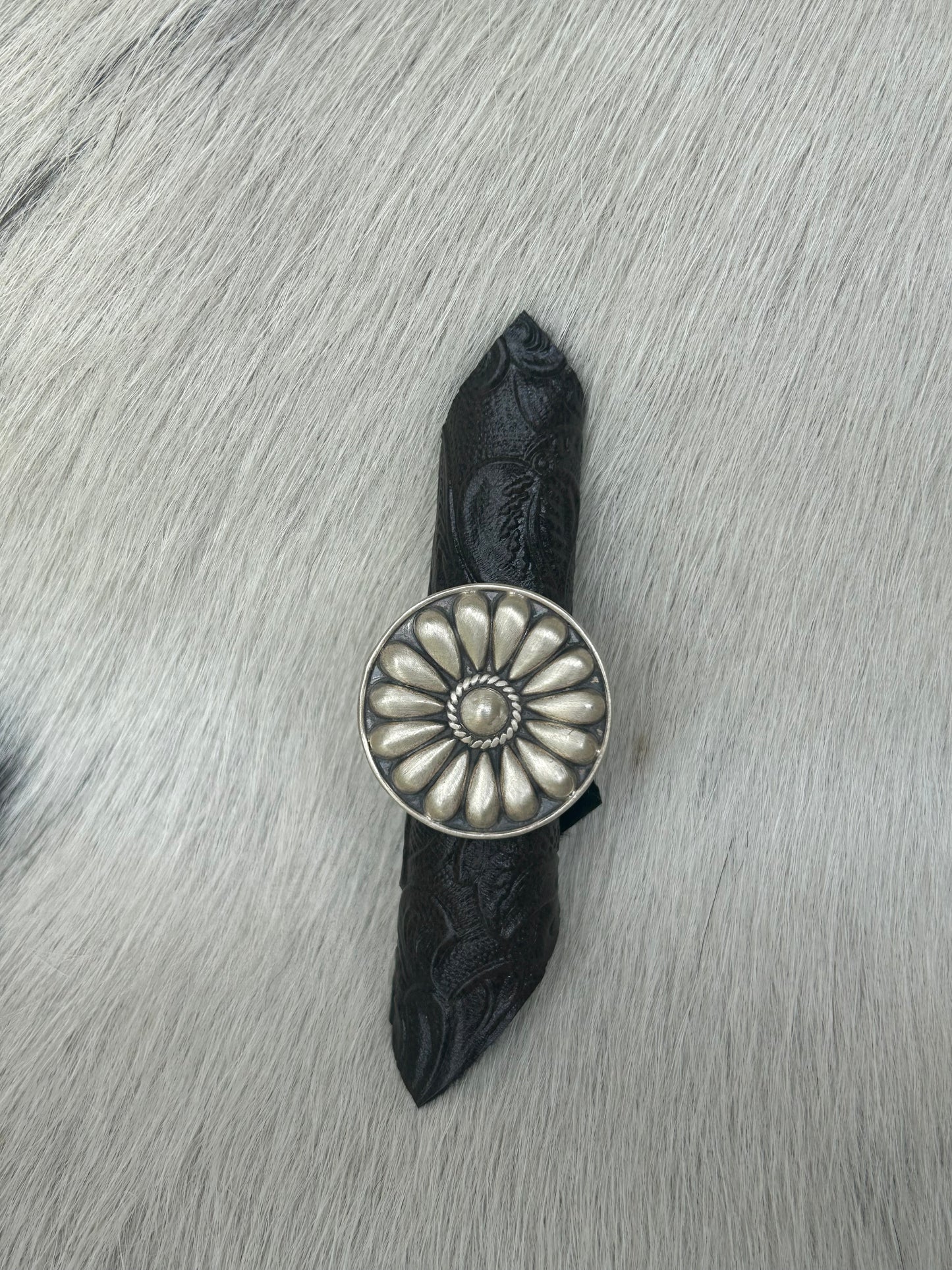 Matte Sterling Silver Concho Ring