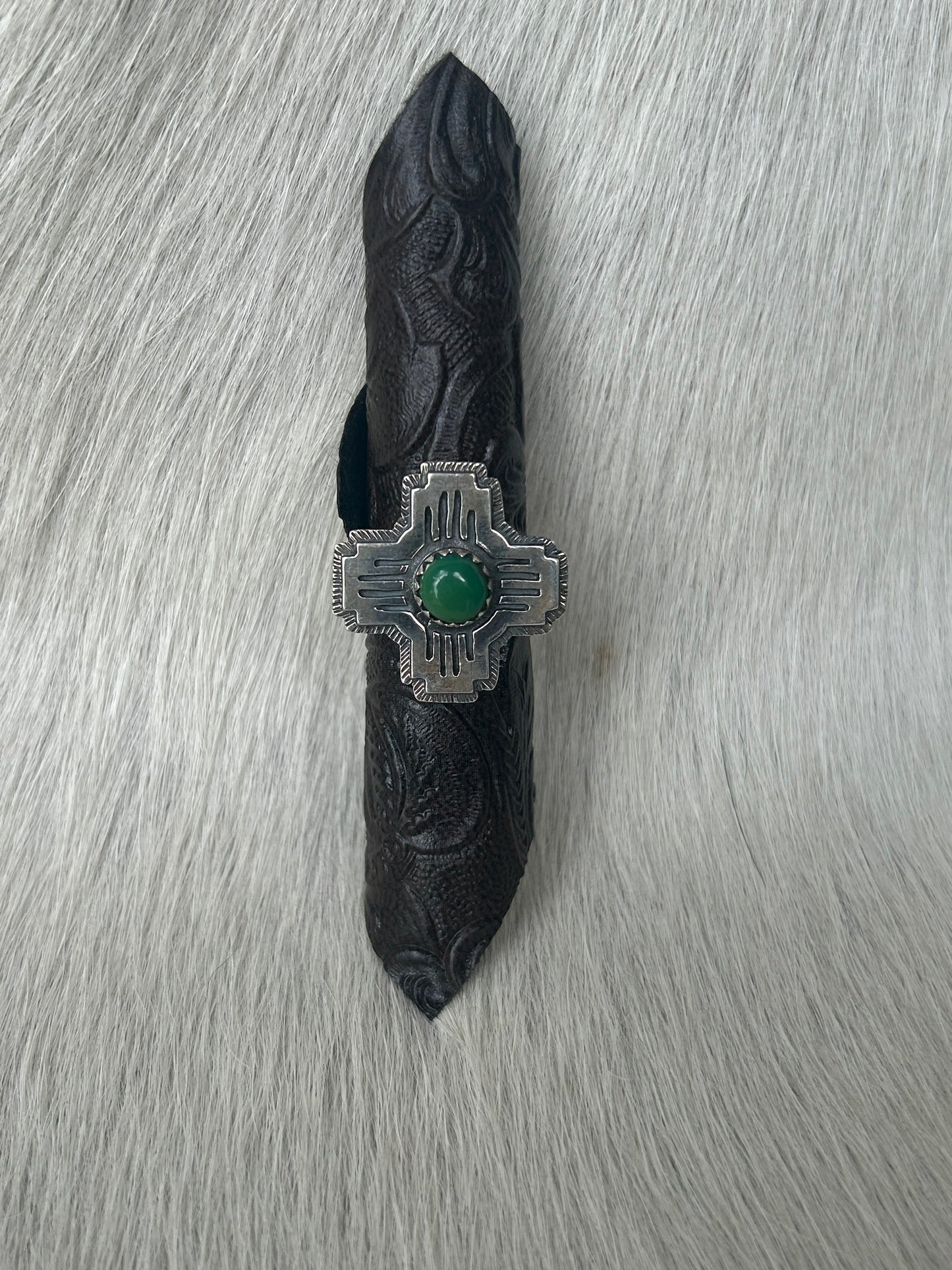 Zia Symbol with Green Turquoise