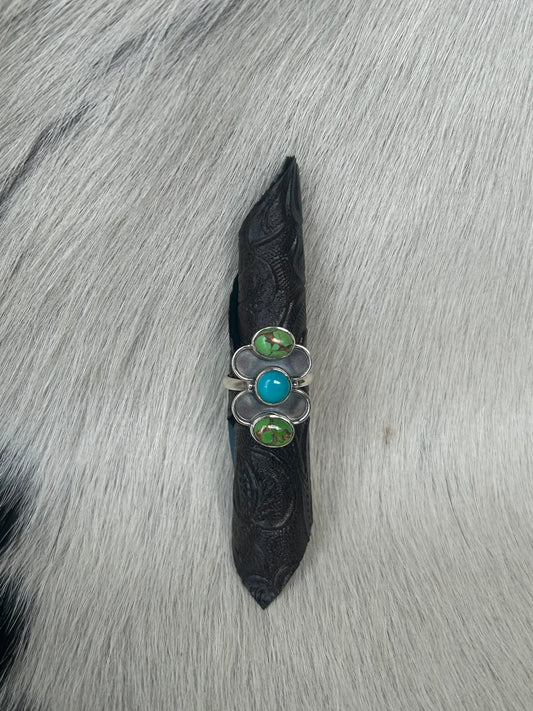 Green Apple Mojave & Turquoise Ring