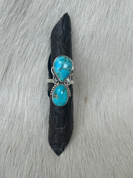 2 Stone Turquoise Ring