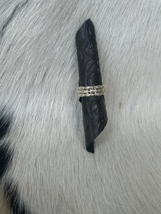 Vintage Basket Weave Sterling Silver Band