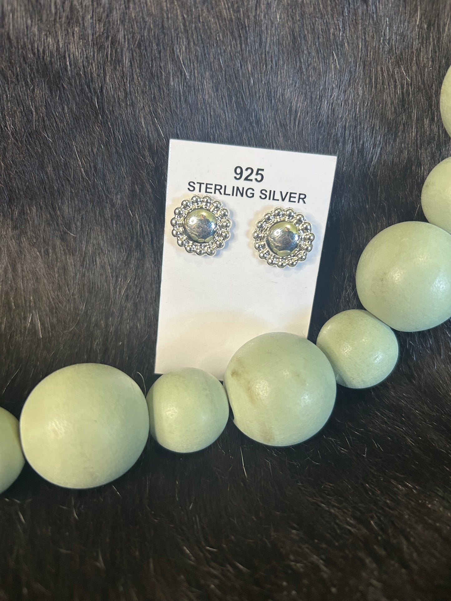 Silver Concho Stud Earrings
