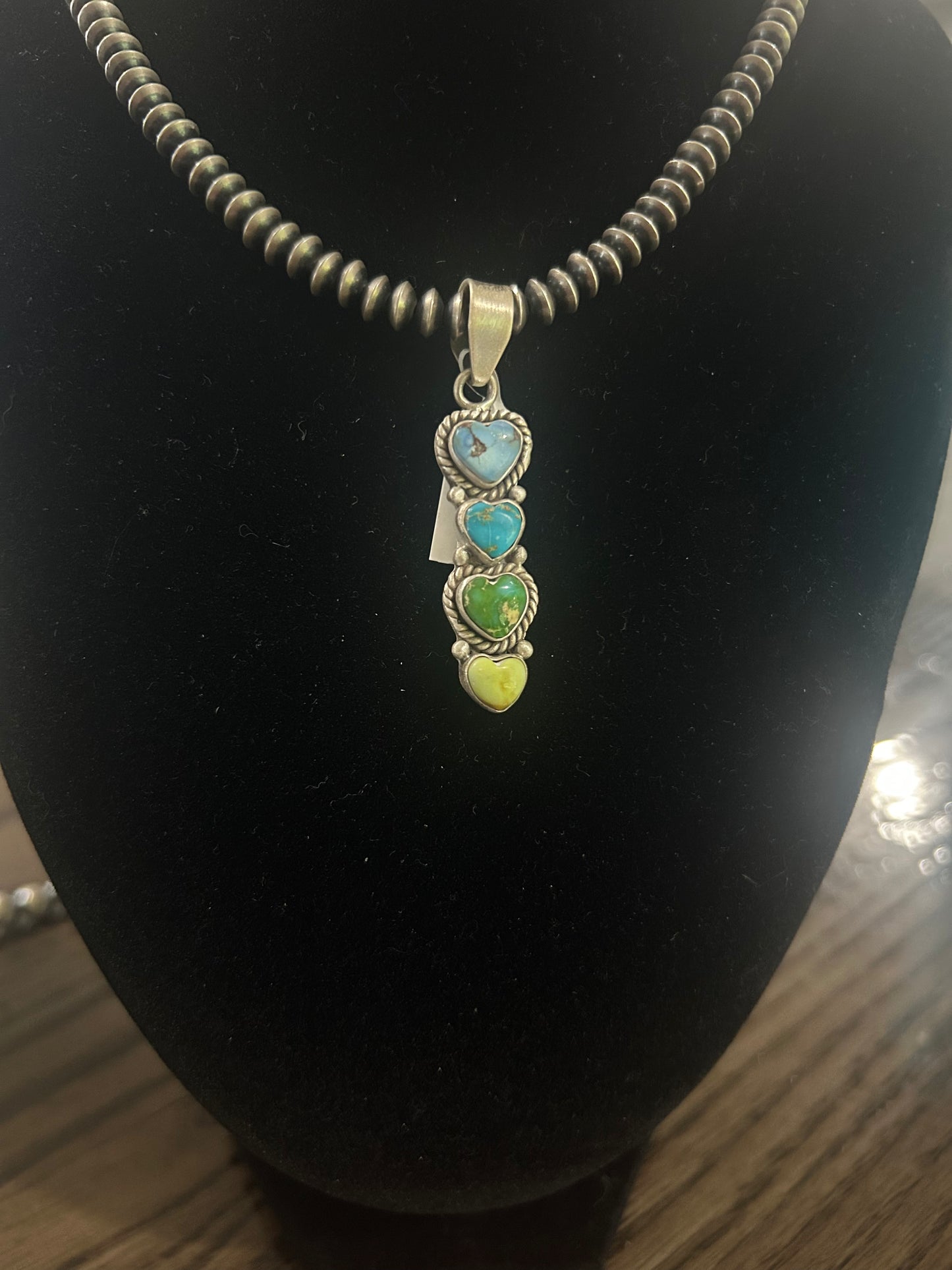Multi Stone Heart Pendent