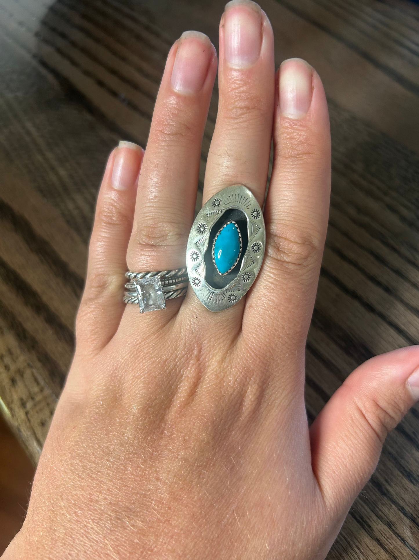 Shadowbox Turquoise Ring
