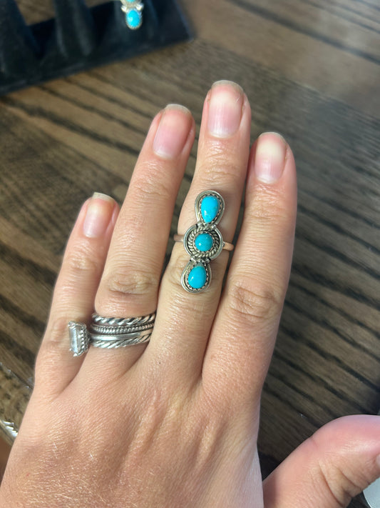 3 Stone Turquoise Ring