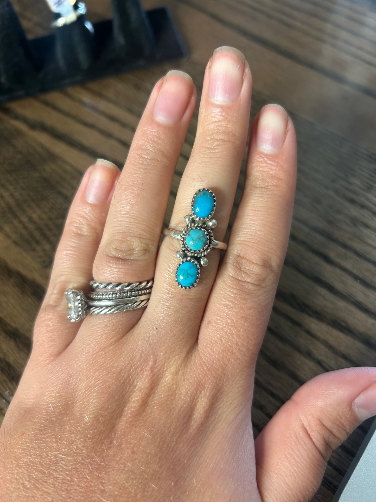 3 Stone Turquoise Ring