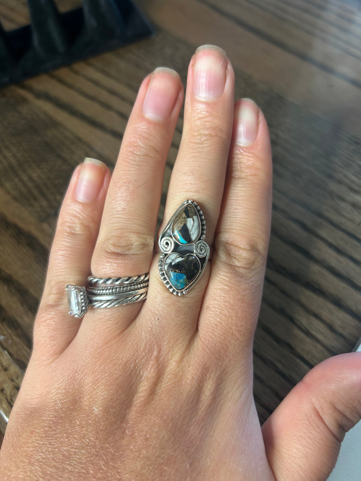 White Buffalo Turquoise Size 7 Ring