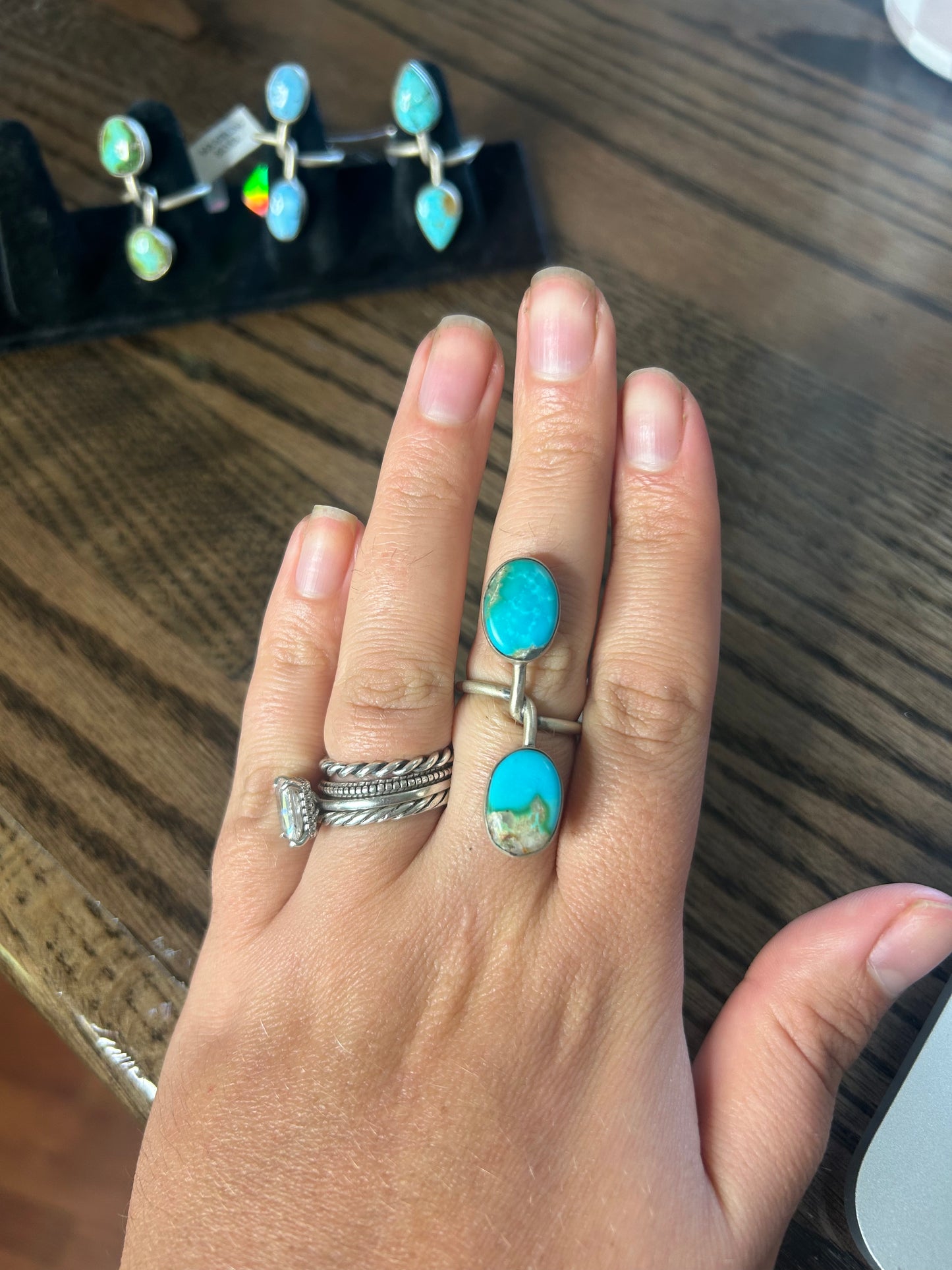 2 Stone Twist Ring