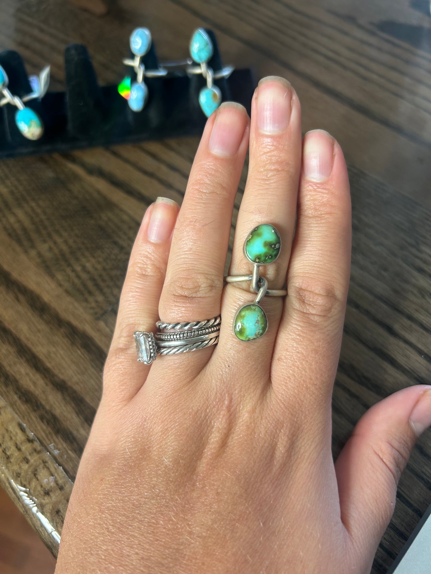 2 Stone Twist Ring