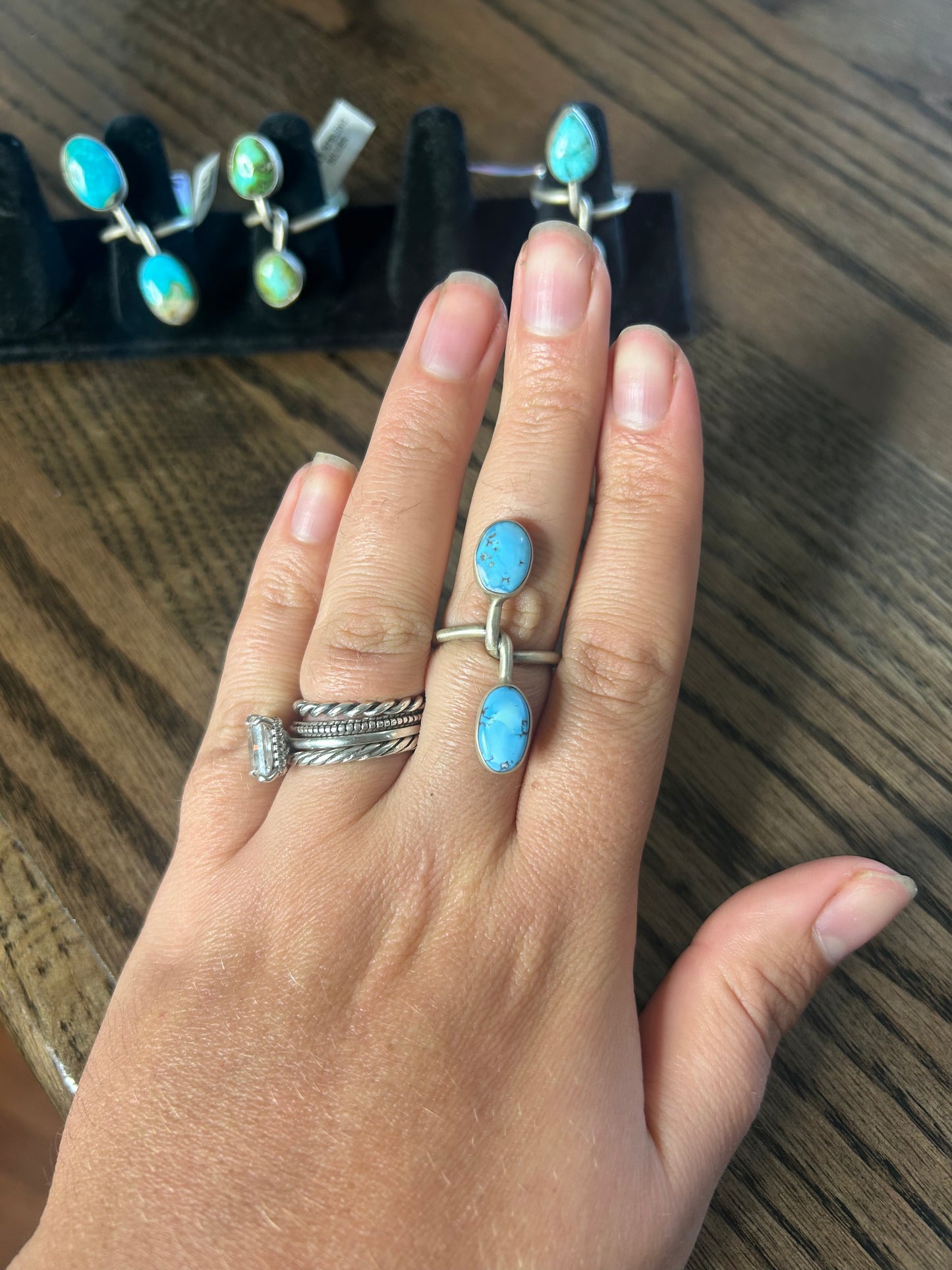 2 Stone Twist Ring