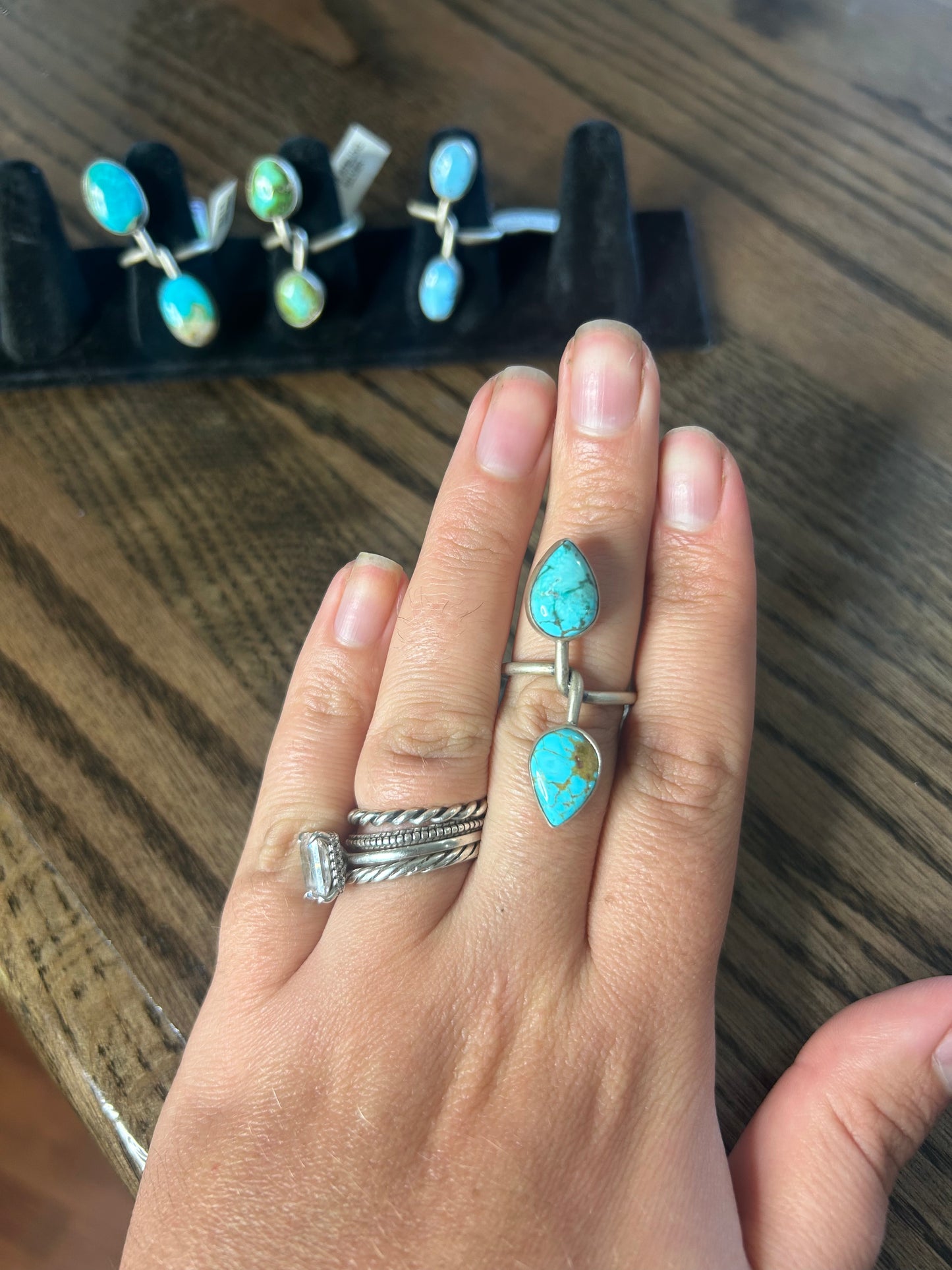 2 Stone Twist Ring
