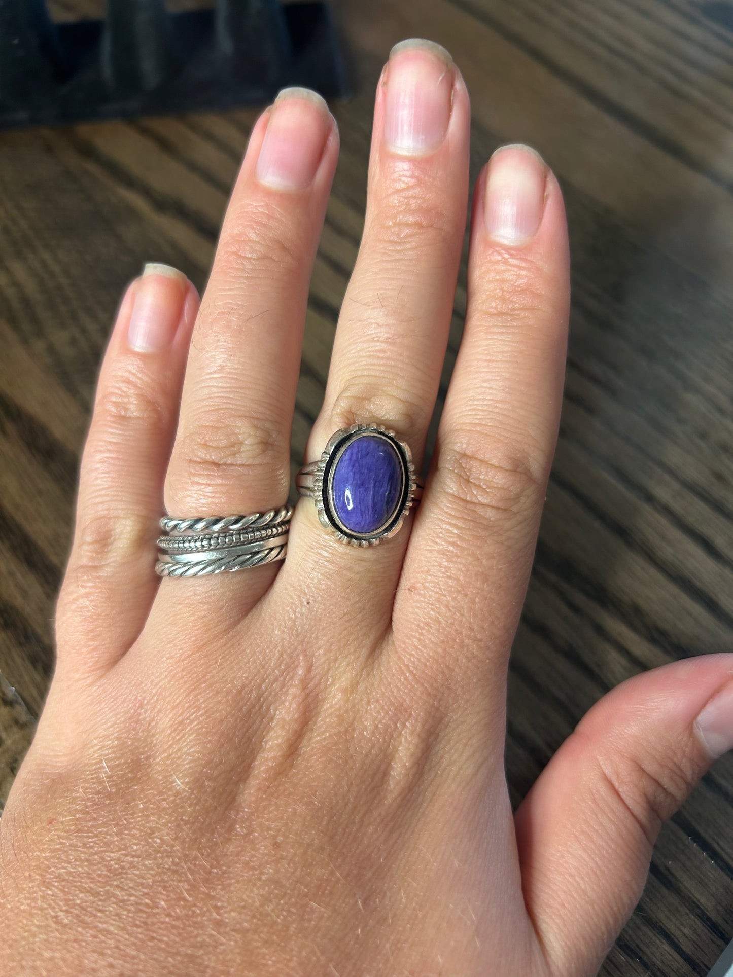 Charoite Size 9 Ring