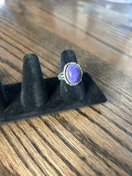 Charoite Size 9 Ring