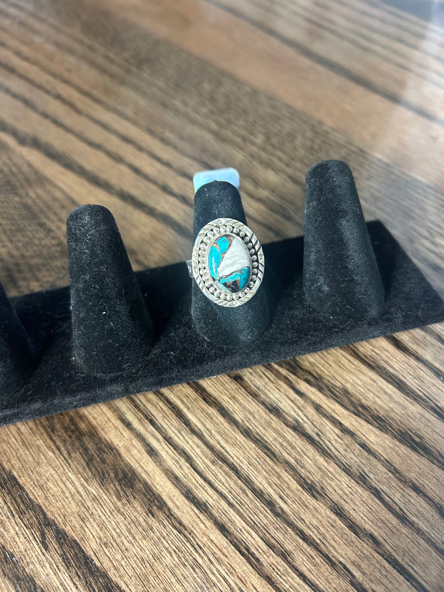White Buffalo turquoise Size 6.5 Ring