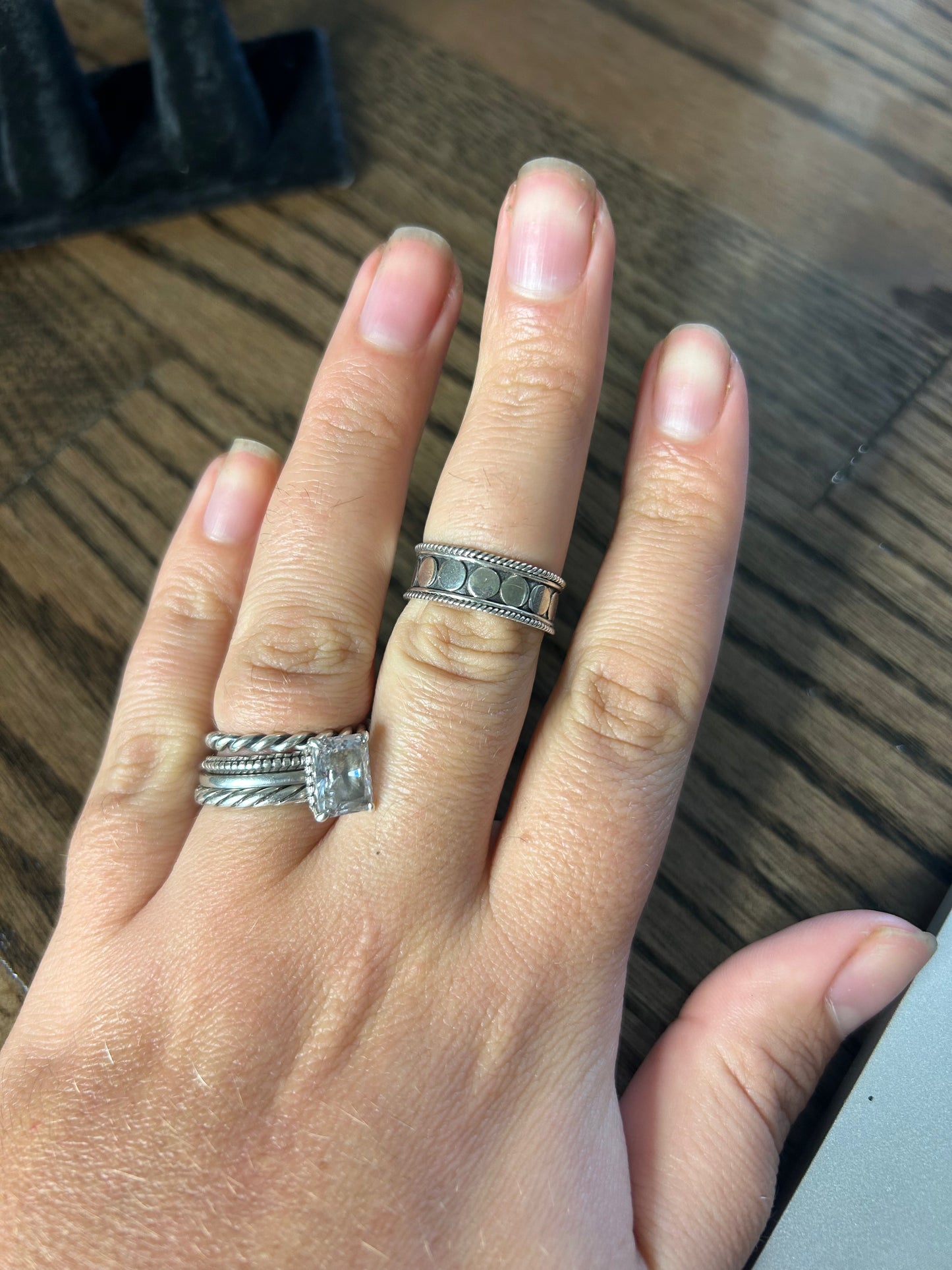 Sterling Silver Dot Size 7 Ring