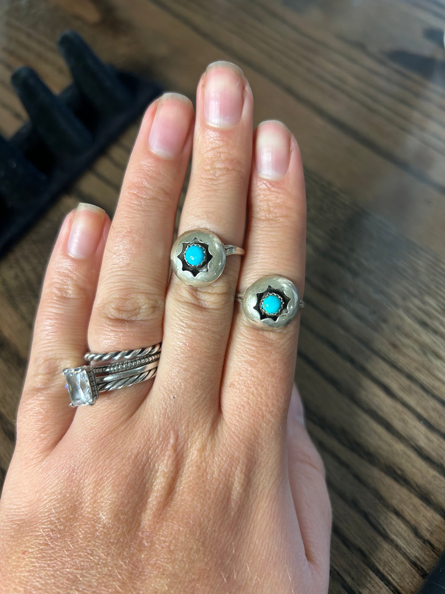 Native Made Shadowbox Turquoise Ring
