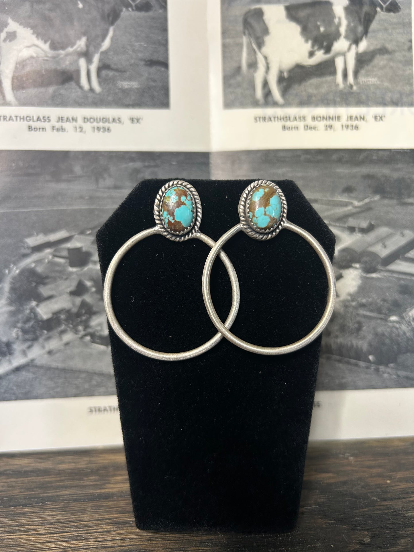 Mine 8 Turquoise Stud Hoop Earrings