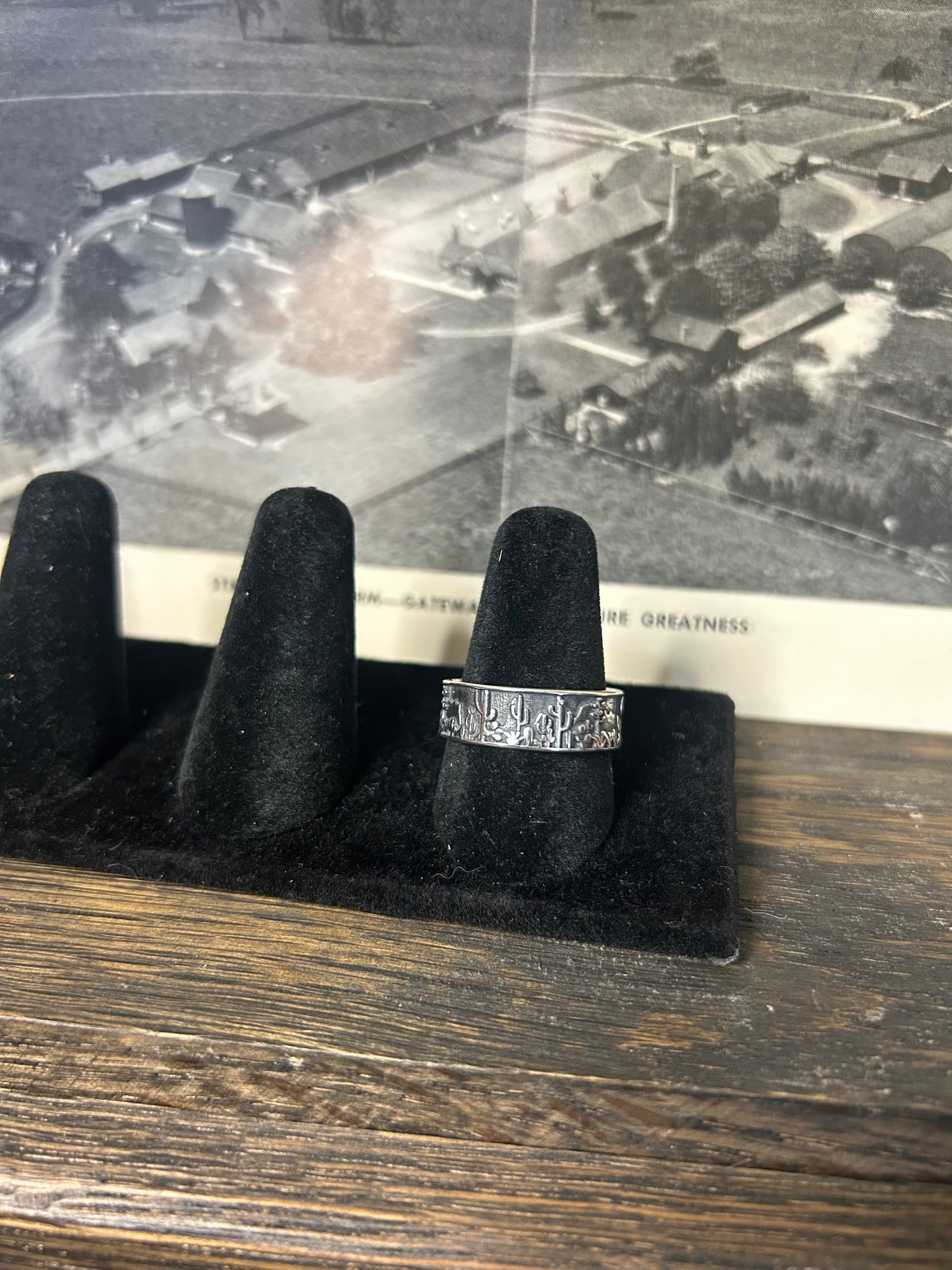 Cactus Desert Sterling Silver Ring