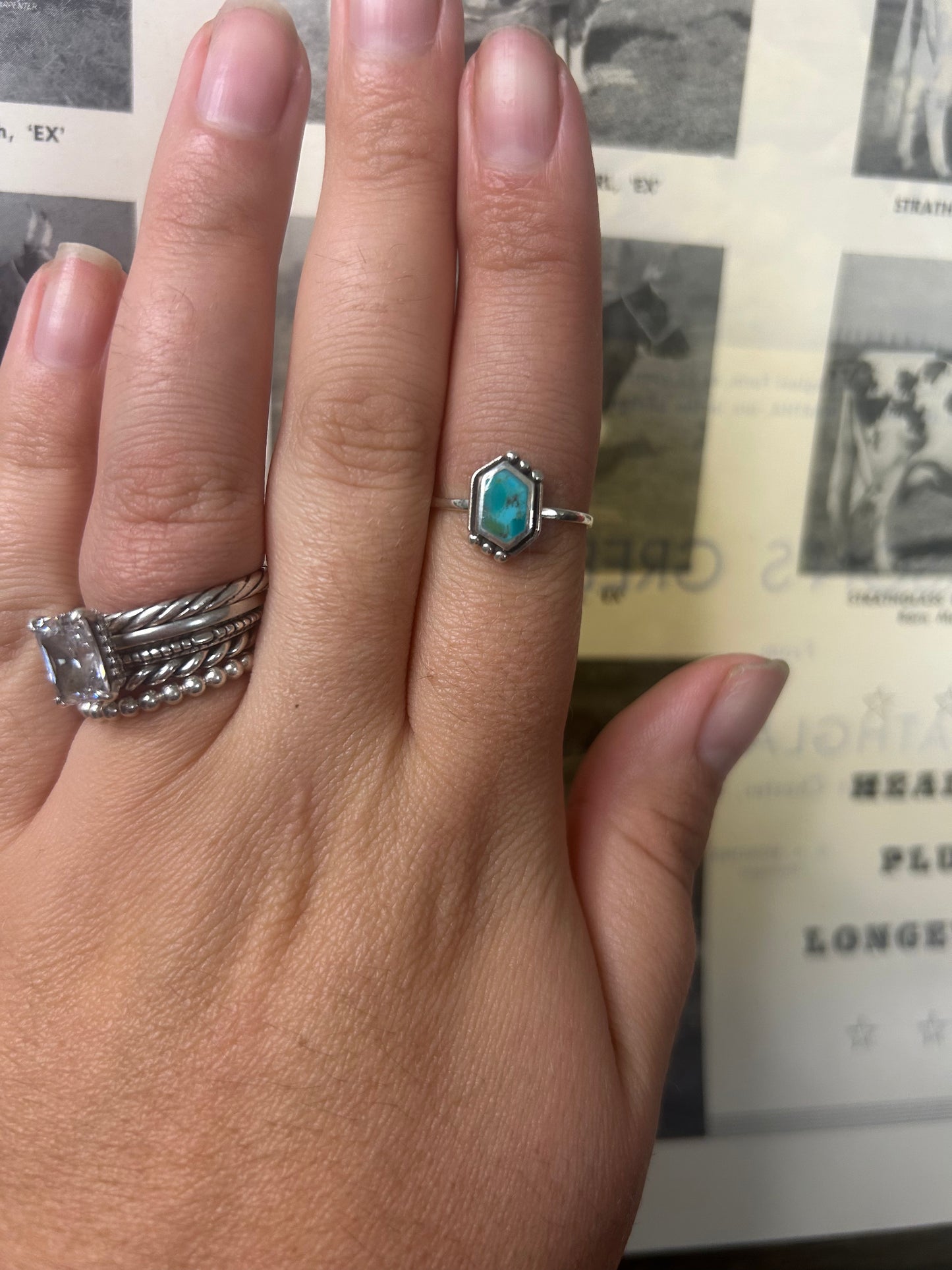 Hexagon Turquoise Ring