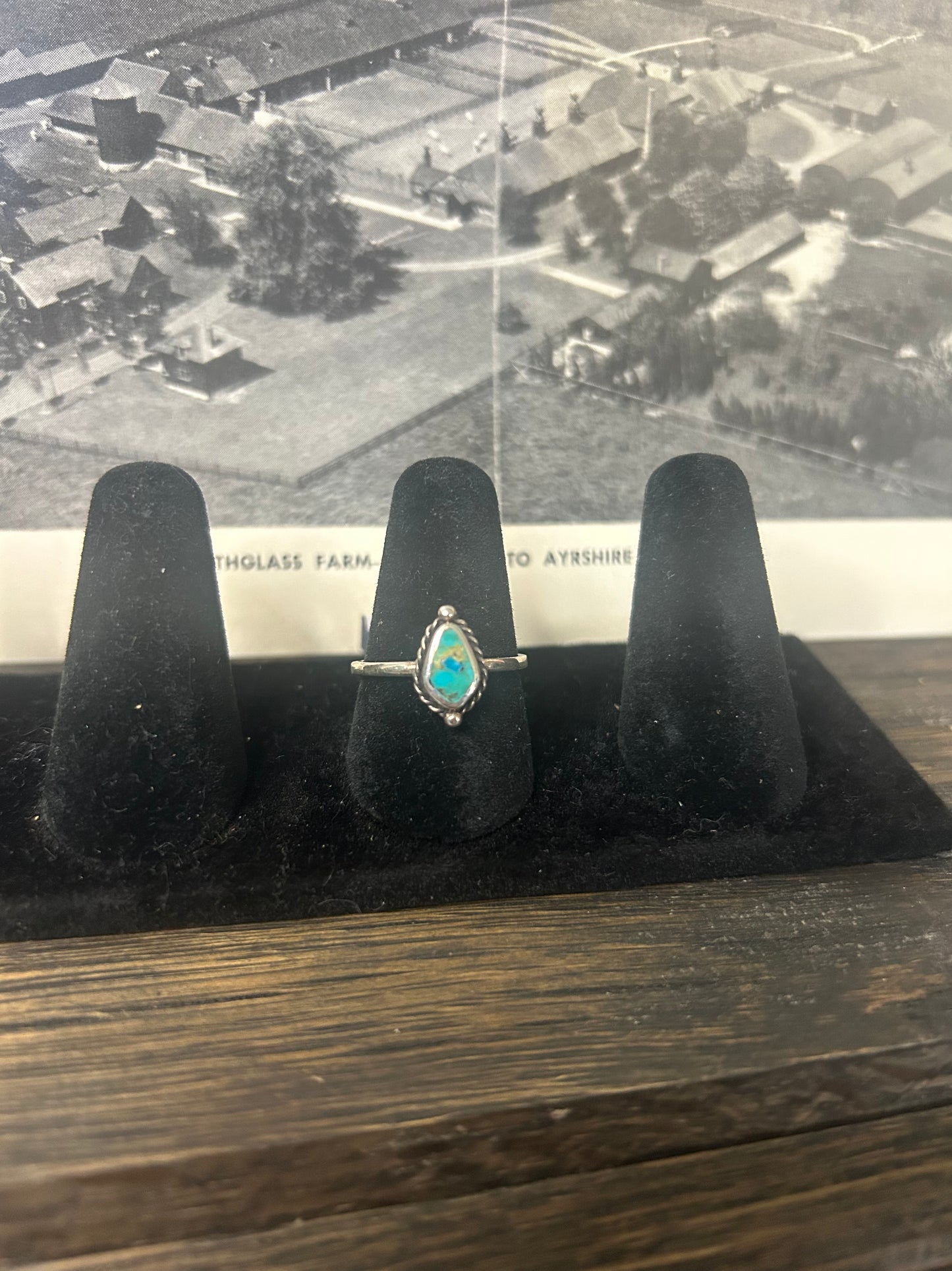 Dainty Pear Turquoise Ring