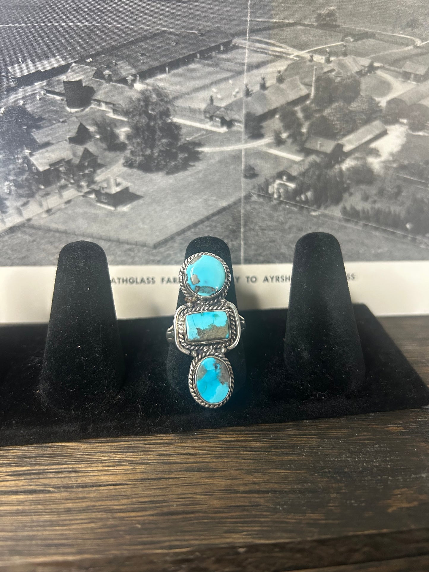 3 Stone Turquoise Size 9.5 Ring
