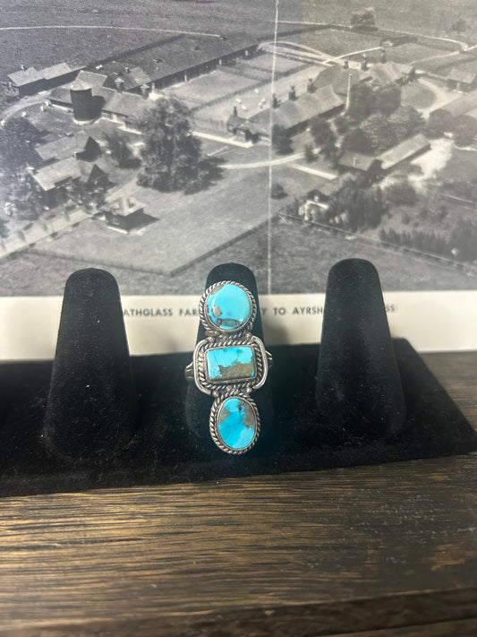 3 Stone Turquoise Size 9.5 Ring