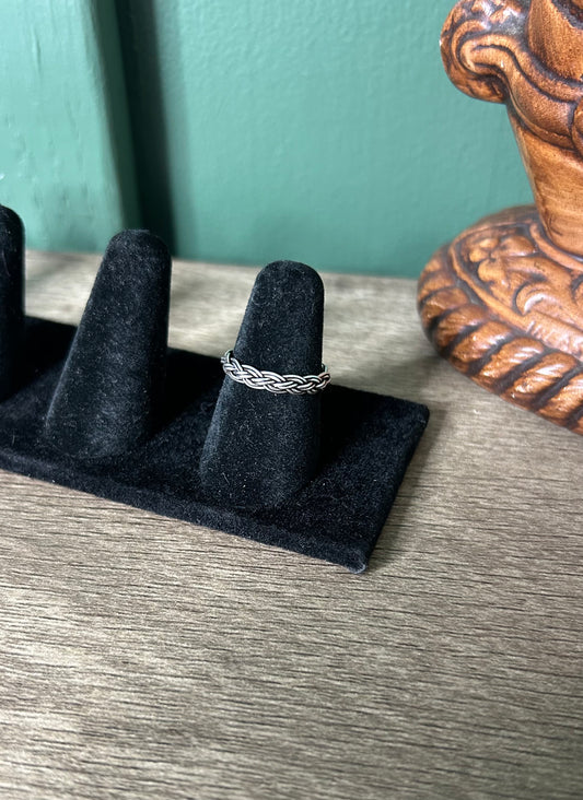 Double Weave Braid Stacker Ring