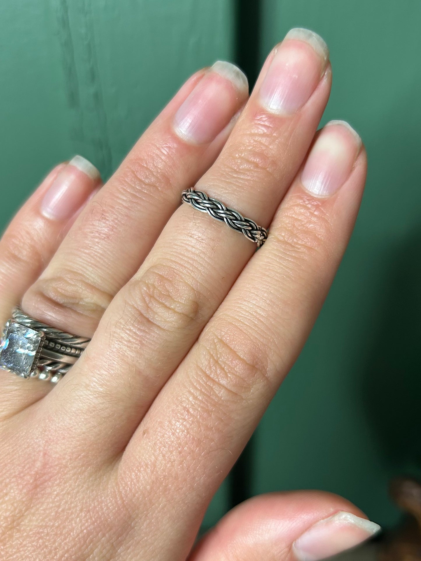 Double Weave Braid Stacker Ring