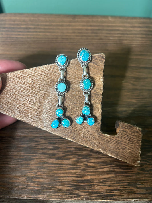 White Water Turquoise Dangle Earrings