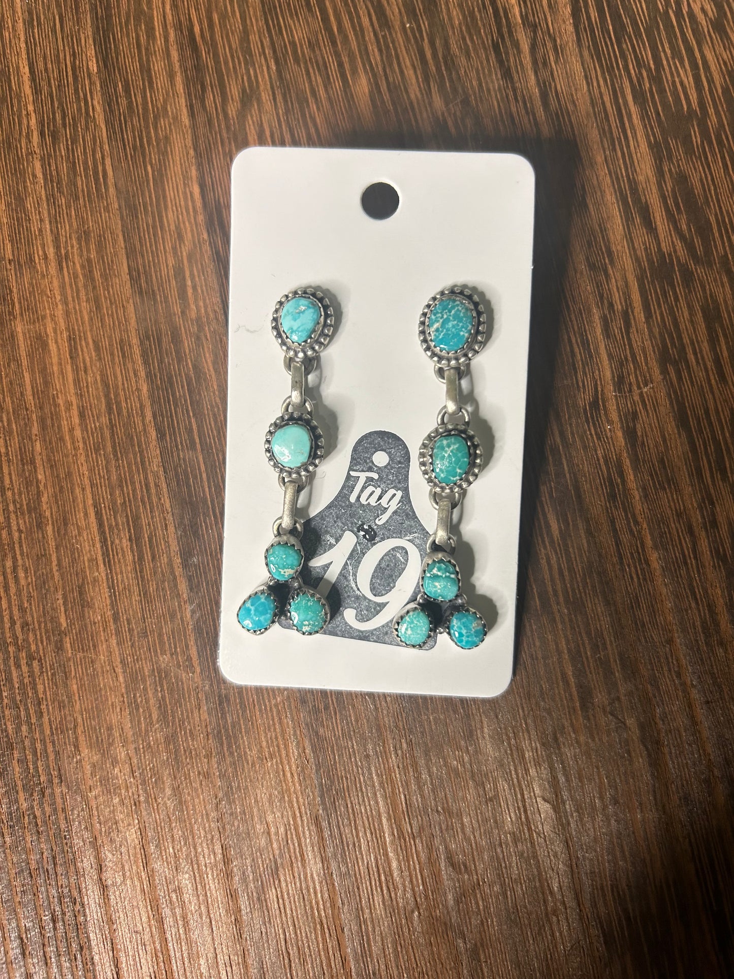 White Water Turquoise Dangle Earrings