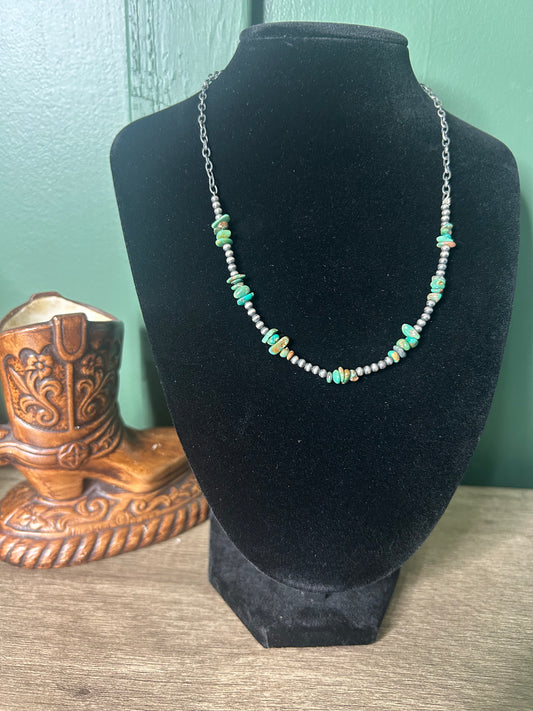 3mm Pearls & Turquoise Beads
