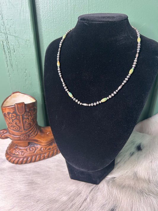Torpedo Pearl & Green Torpedo Necklace