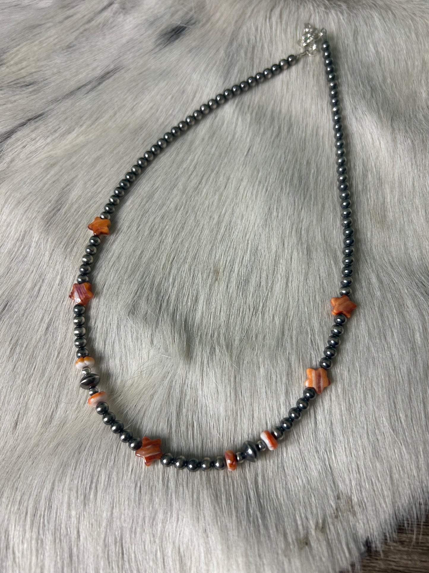 Orange Spiny Star Necklace