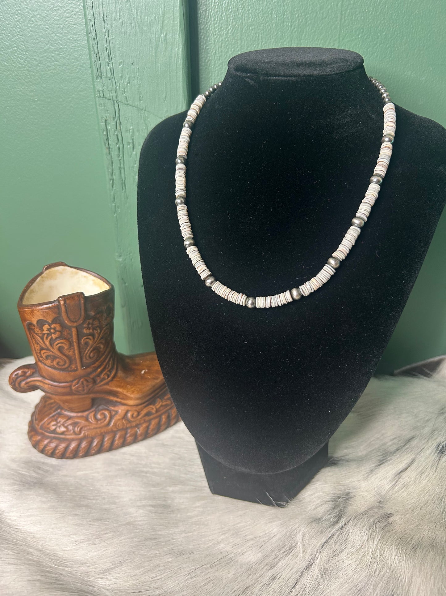 Grey Oyster Shell Necklace