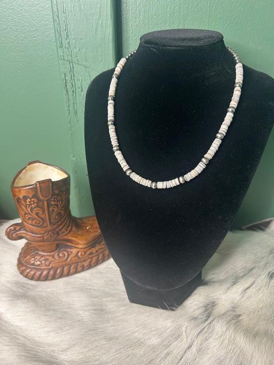 Grey Oyster Shell Necklace