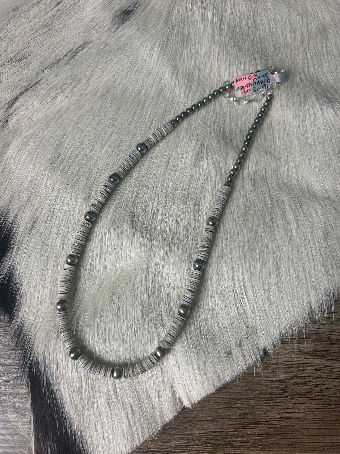 Grey Oyster Shell Necklace