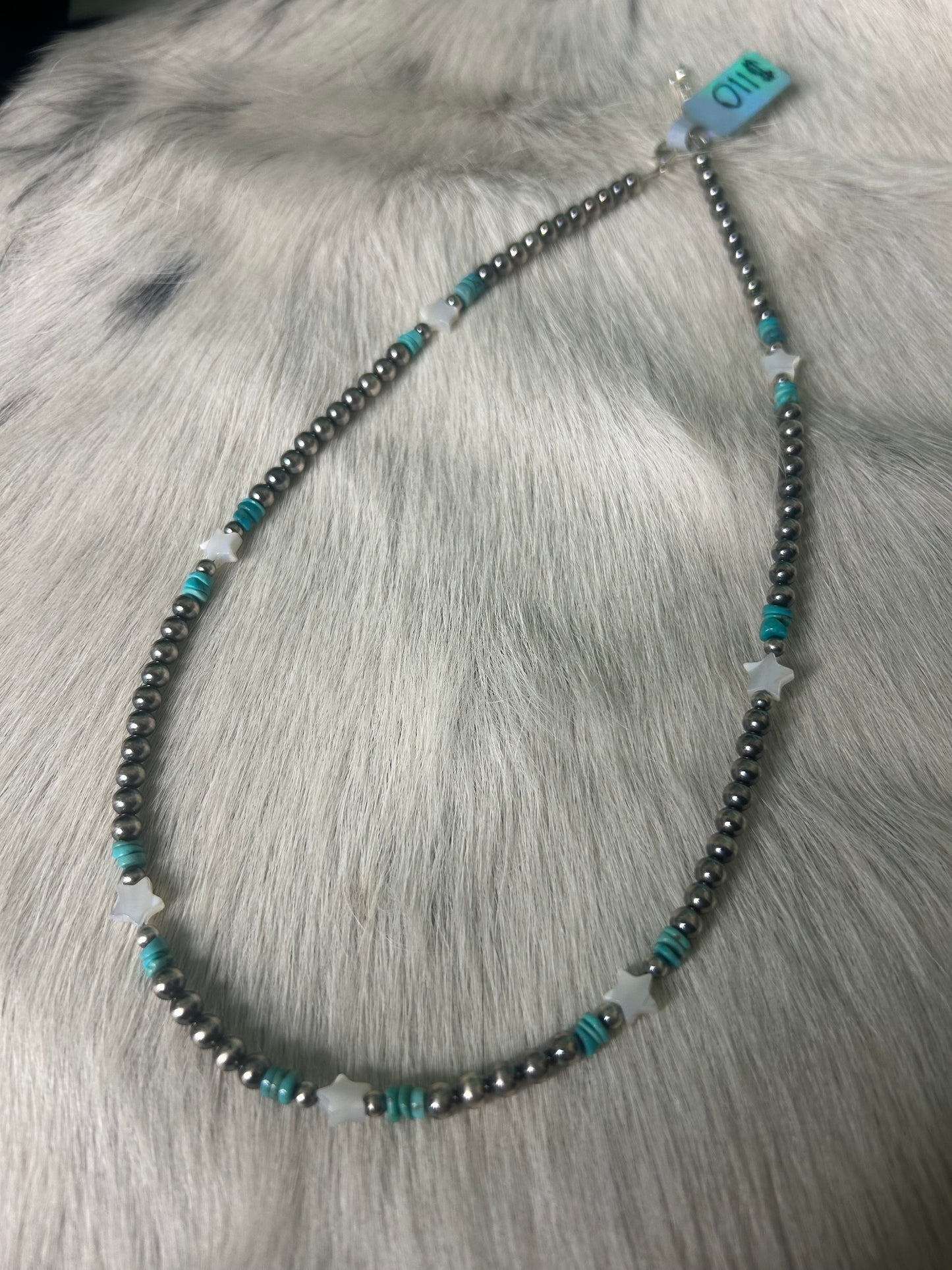 Mother of Pearl Stars & Turquoise Necklace