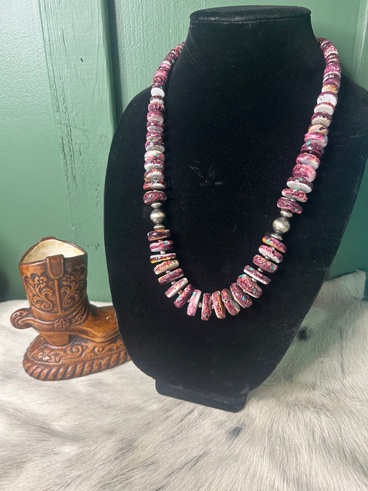Statement Purple Spiny with Turquoise Necklace