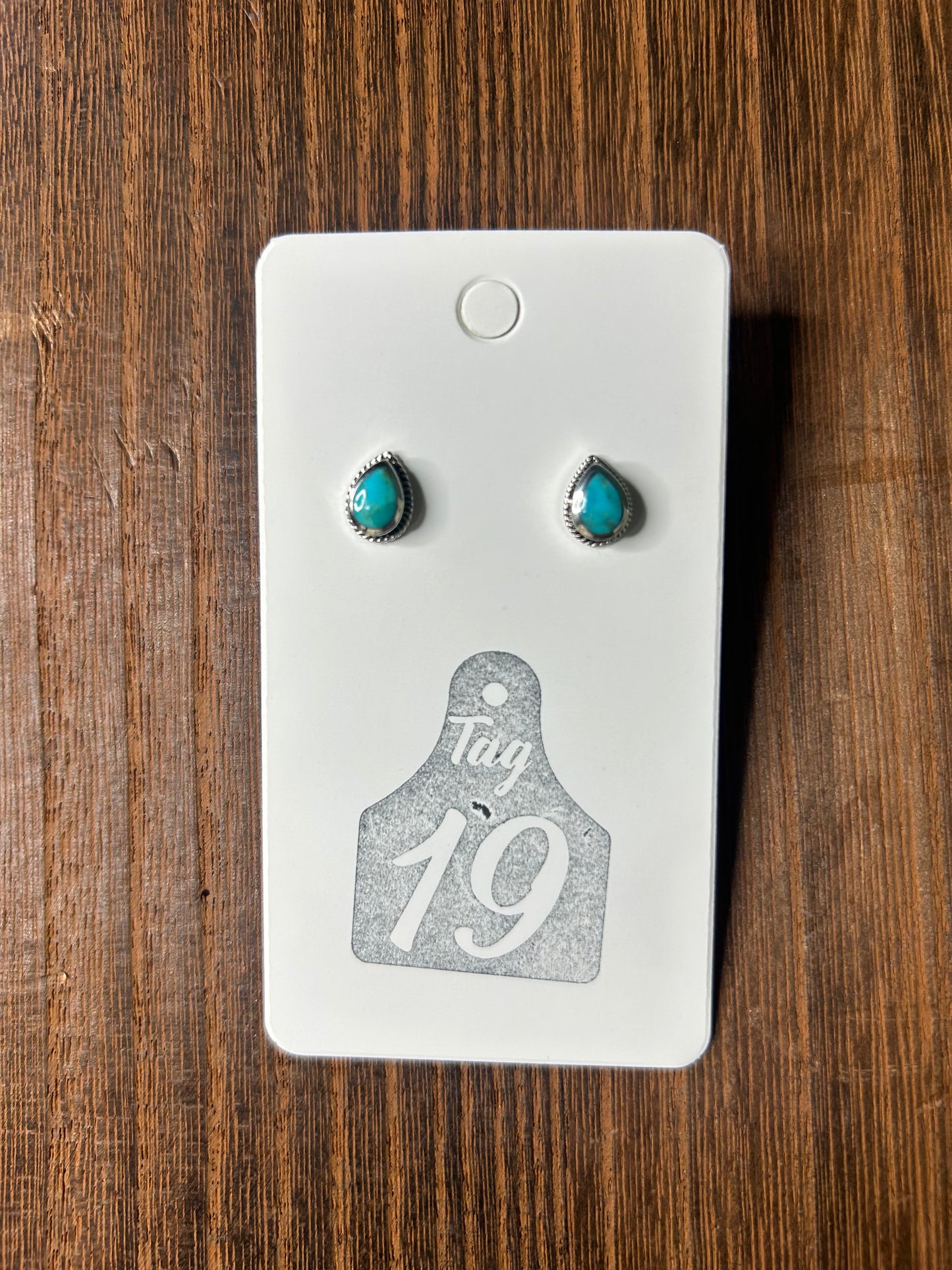 Dainty Pear Stud Turquoise Earring