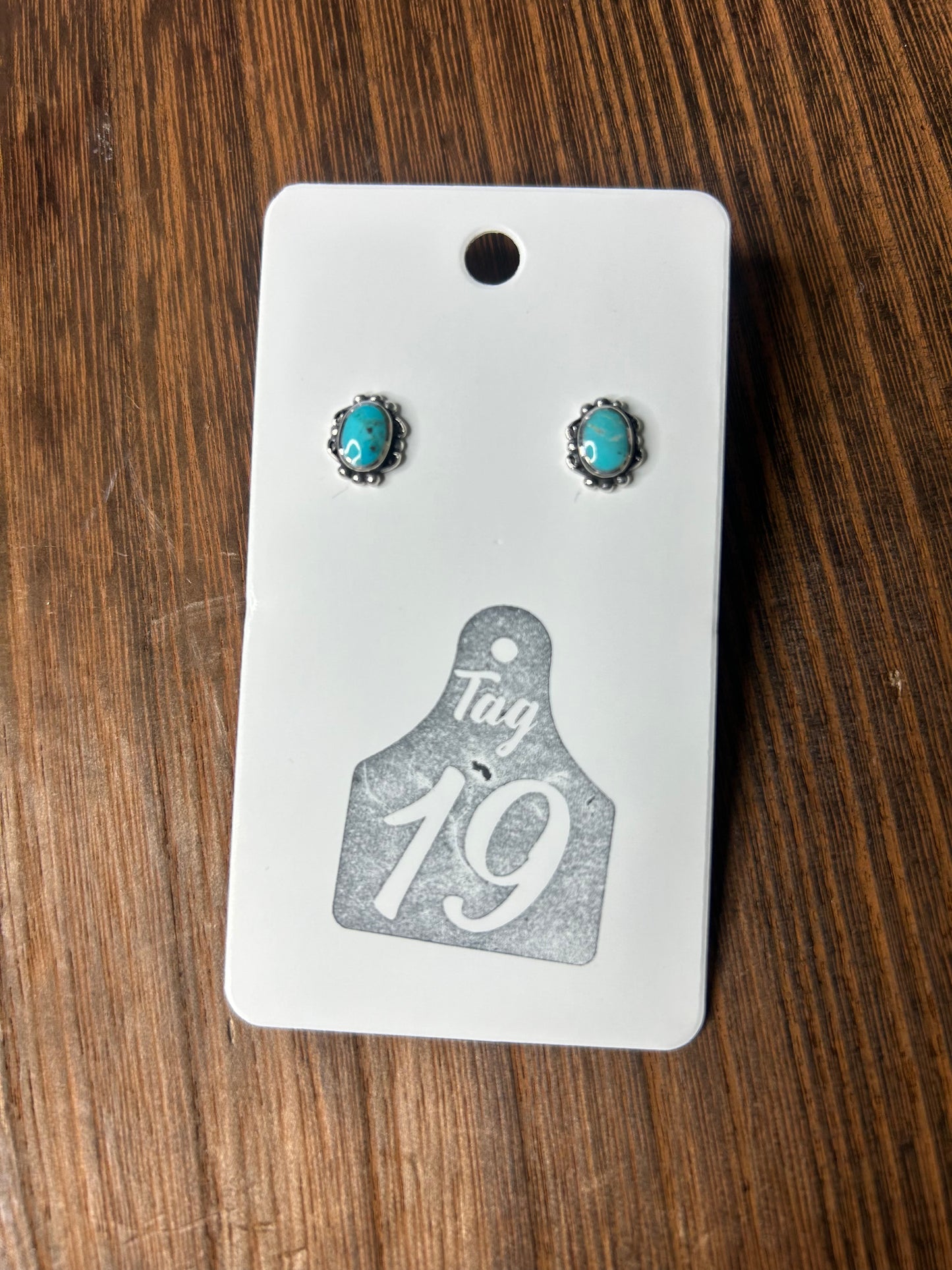 Dainty Oval Turquoise Stud Earring