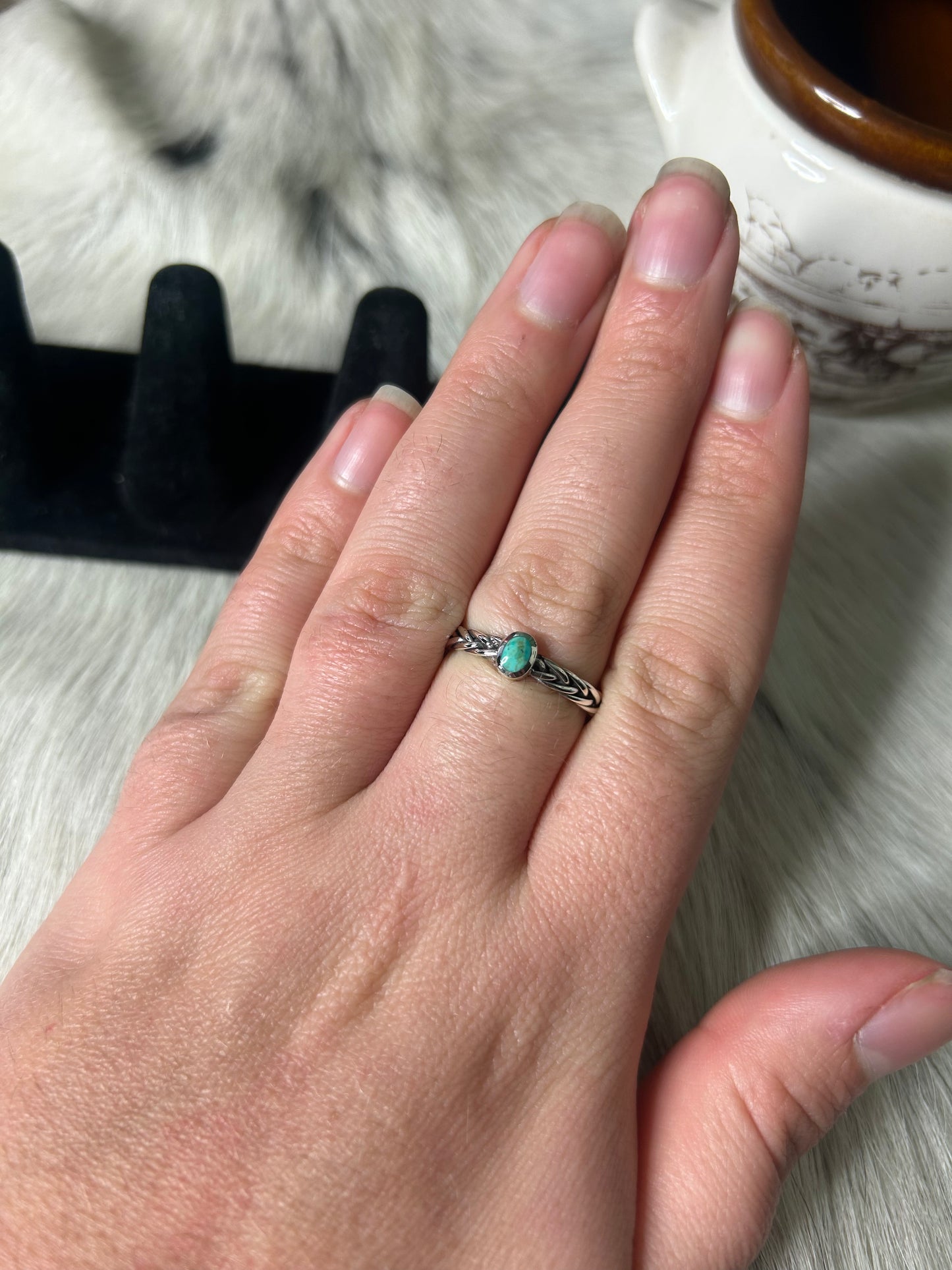 Braided Band with Turquoise Ring