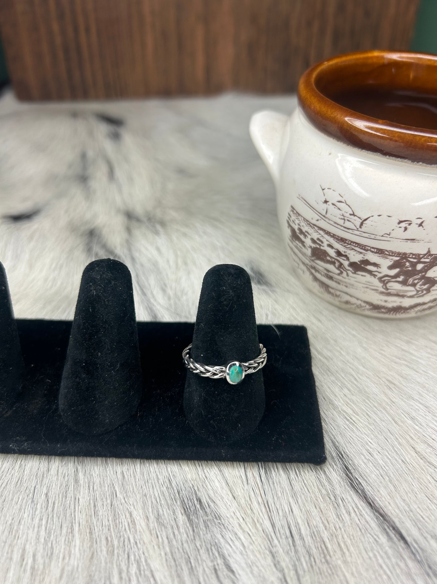 Braided Band with Turquoise Ring