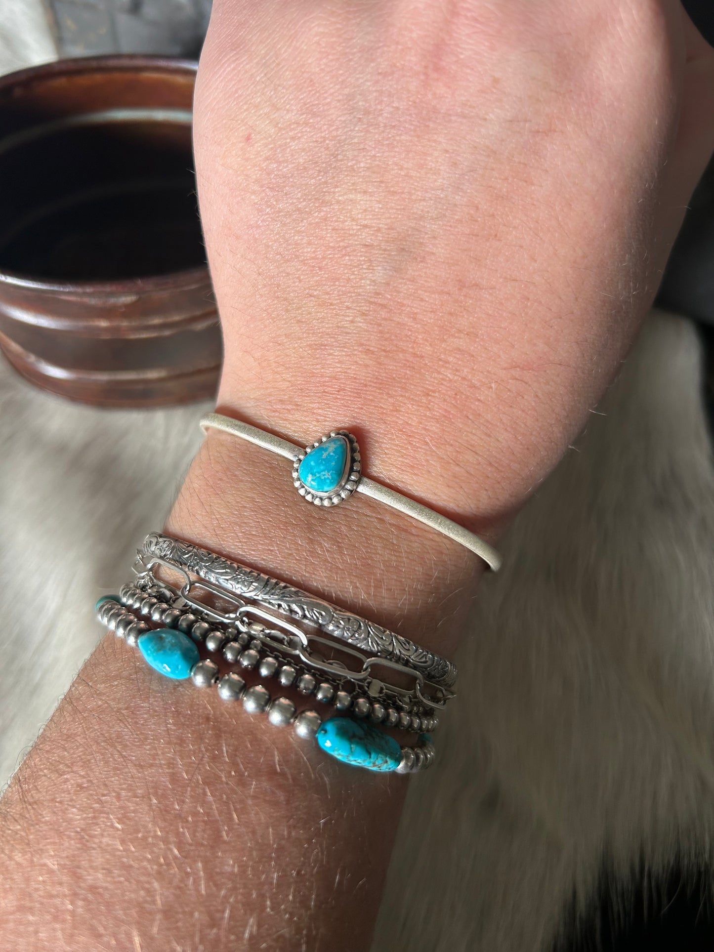 Simple Turquoise Stacker Cuff