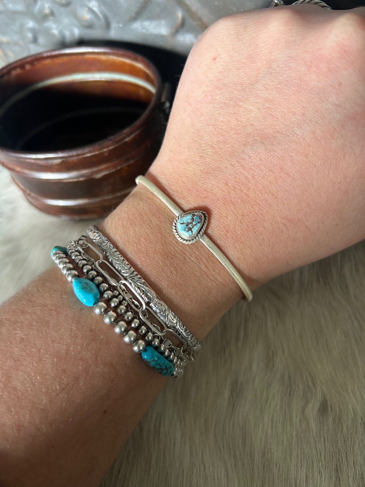 Simple Turquoise Stacker Cuff