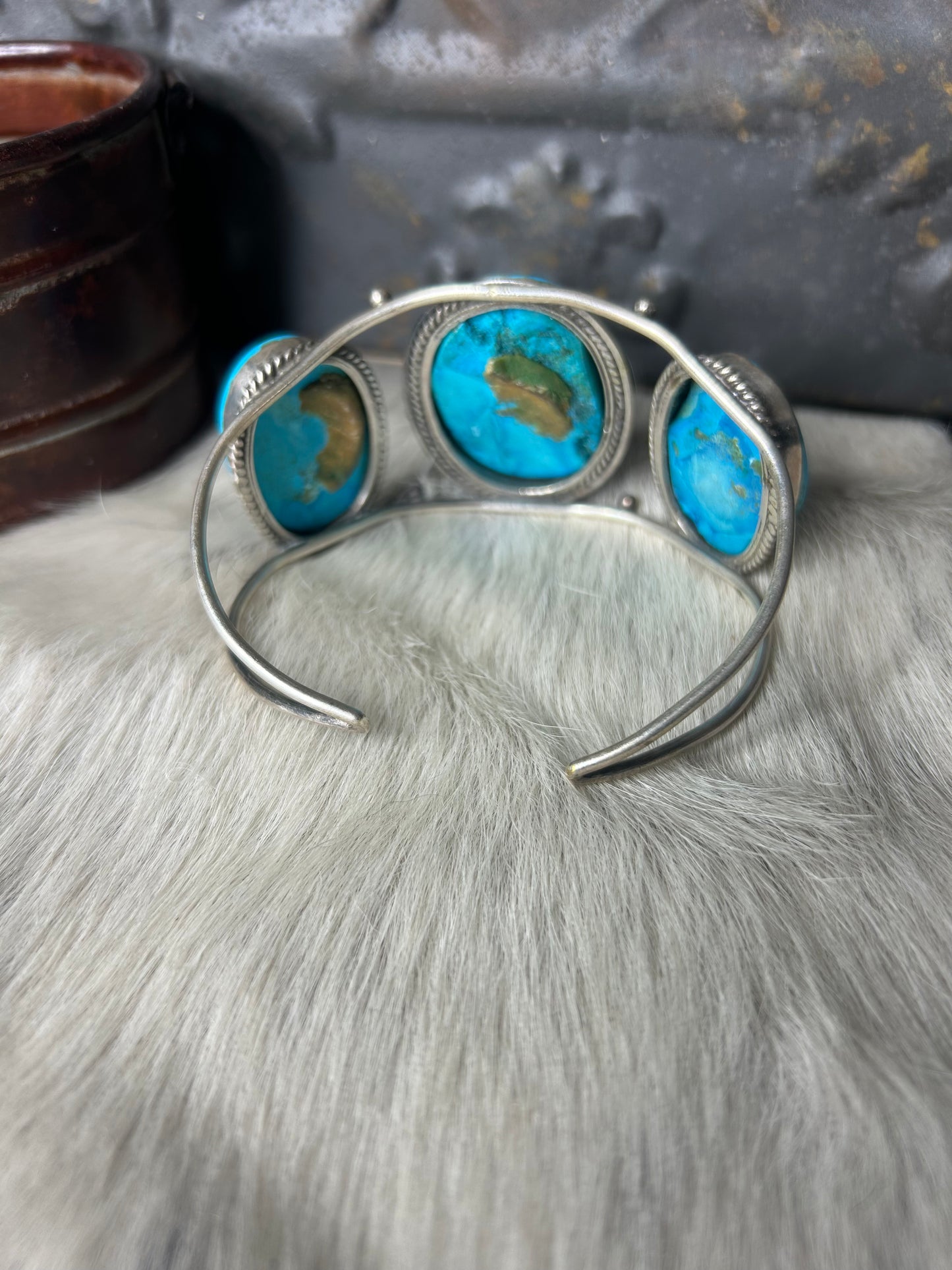 Large 3 Stone Turquoise Cuff